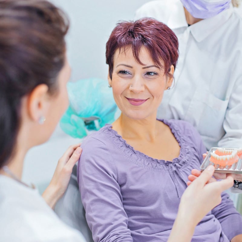 lady smiling in dental chair